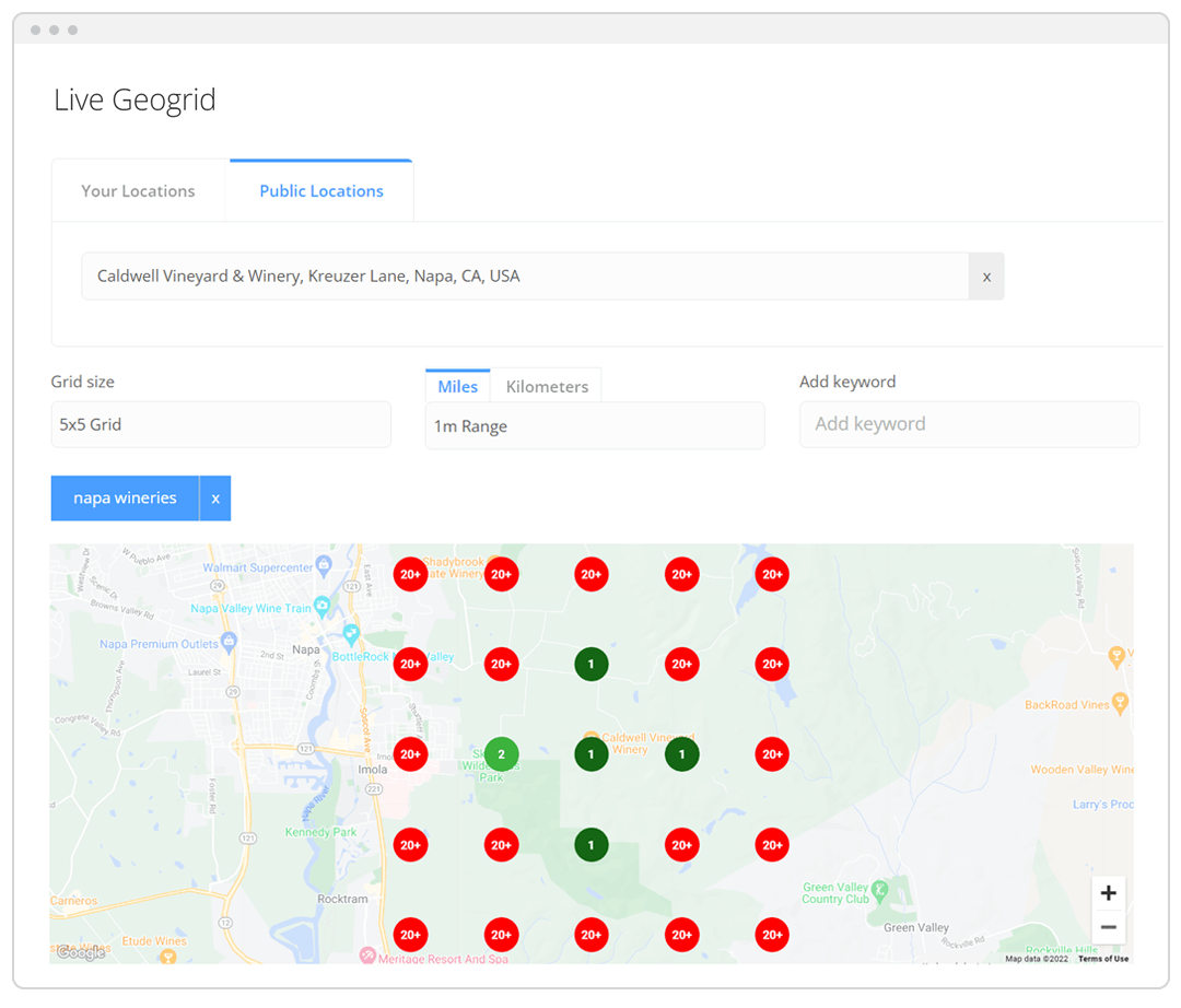 Live Geogrid from LocalRanking